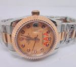 Replica Rolex Datejust 2-Tone Rolex Couple Watches Rose Gold Face 36mm